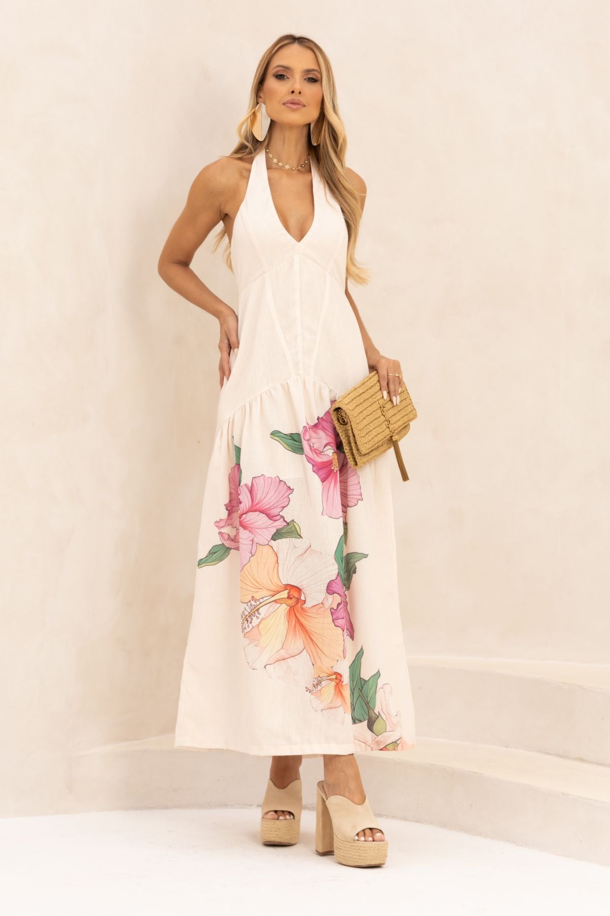 Vestido Midi Estampa Brisa Leve Frysaide