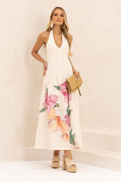 Vestido Midi Estampa Brisa Leve Frysaide