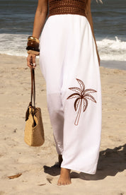 Vestido Midi Frysaide Em Crochê Marrom Com Branco