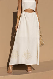 Vestido Super Midi Off White Rechilieu Frysaide