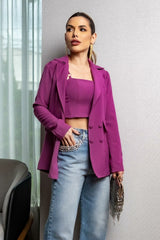 Blazer Magenta Alfaiataria Ombreiras Frysaide