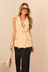 Blusa Alongada De Alfaiataria Desertico Frysaide