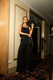 Blusa Alongada De Viscose Metalic Preto Frysaide