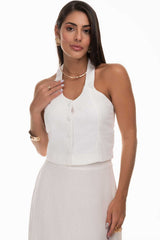 Blusa Branca Frente Única Frysaide