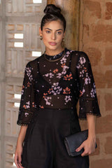 Blusa Estampada Tule Frysaide
