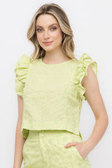 Blusa Laisie Babado Verde Frysaide