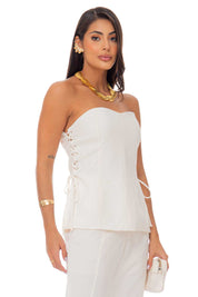 Blusa Off White Ilhós Frysaide