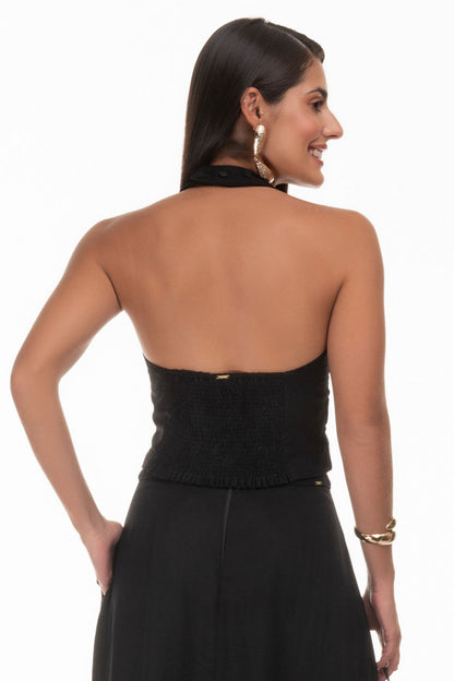 Blusa Preta Frente única Frysaide