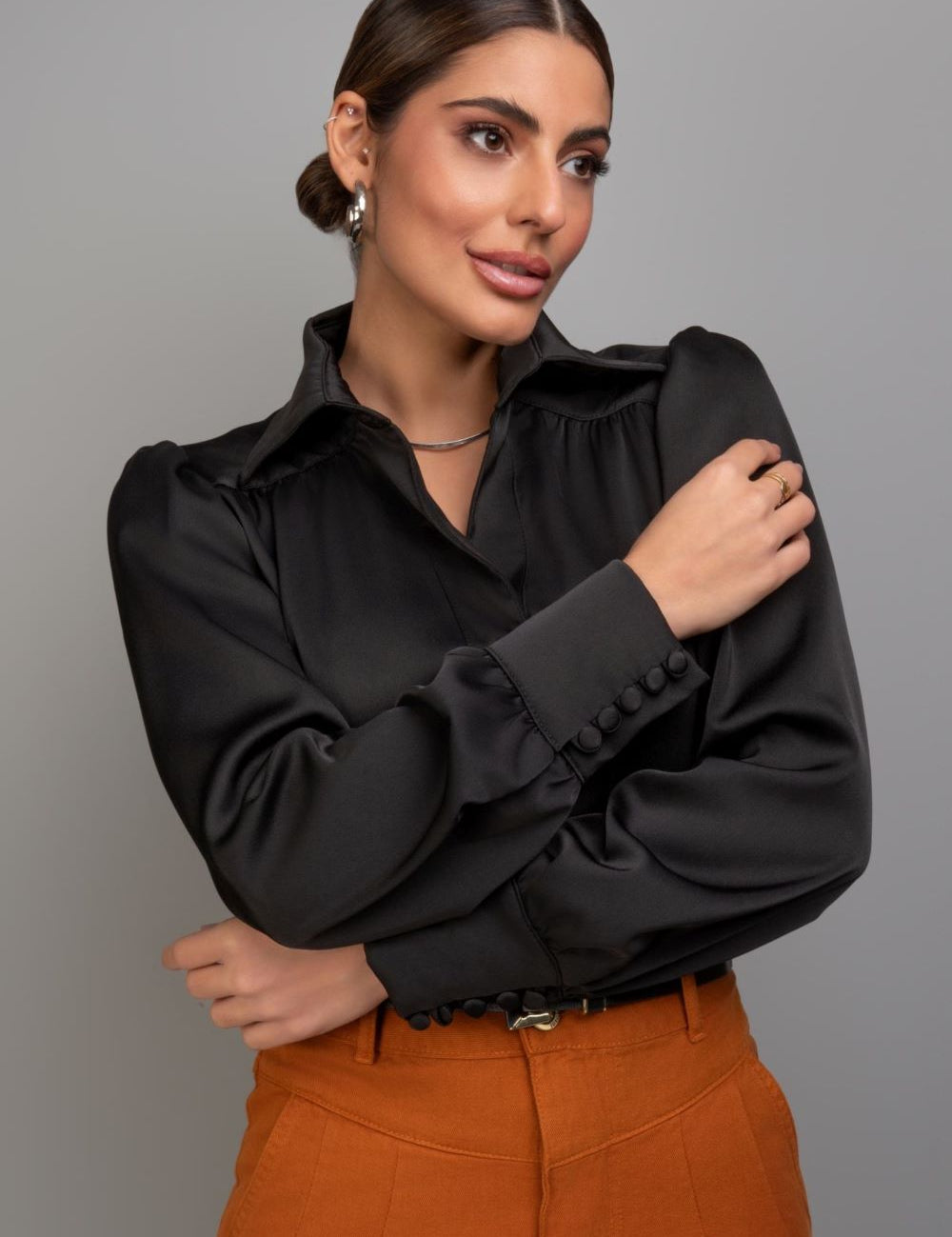 Blusa Preta Manga Comprida Frysaide