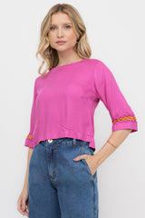 Blusa Rosa Aplicação Frysaide