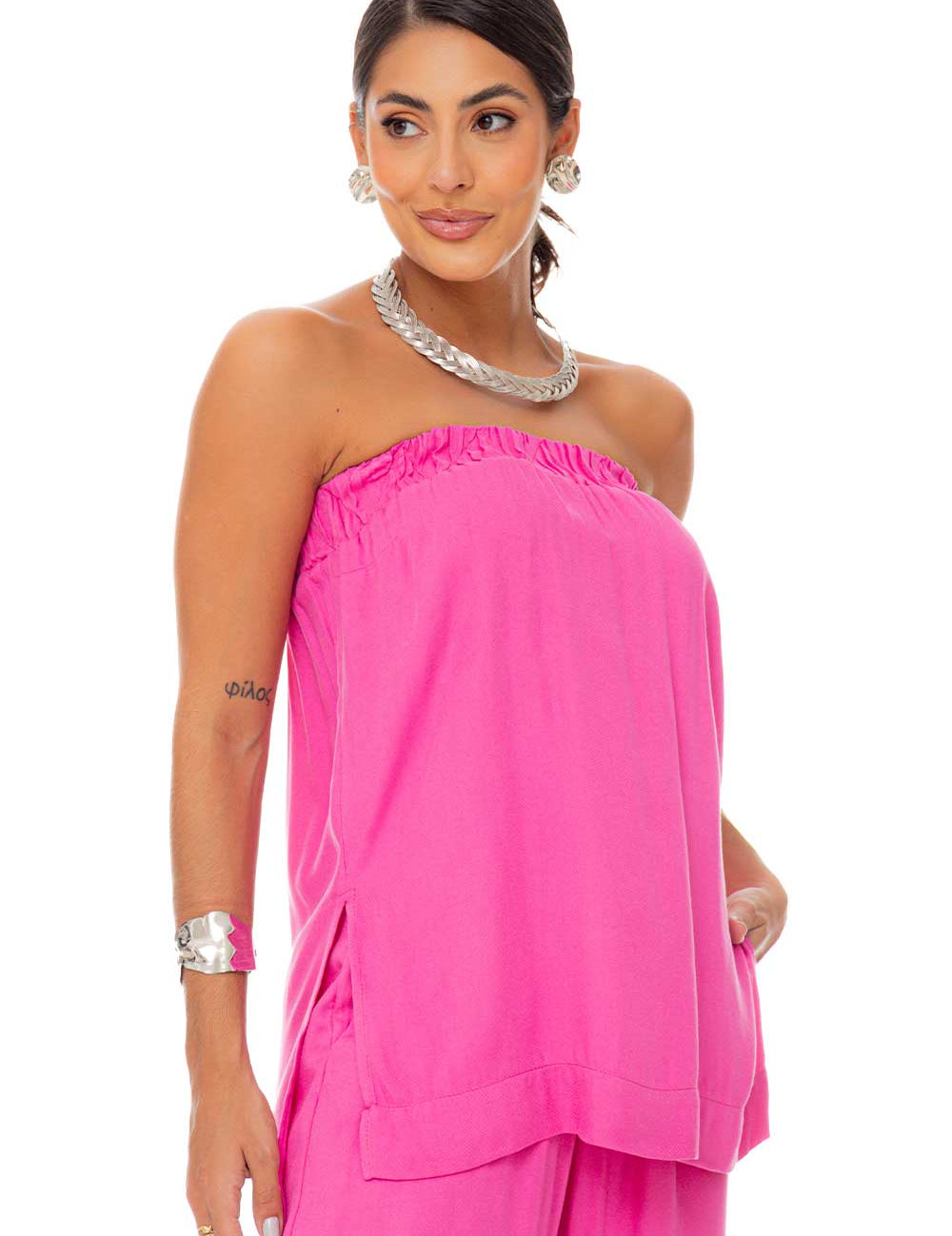 Blusa Rosa Viscose Frysaide
