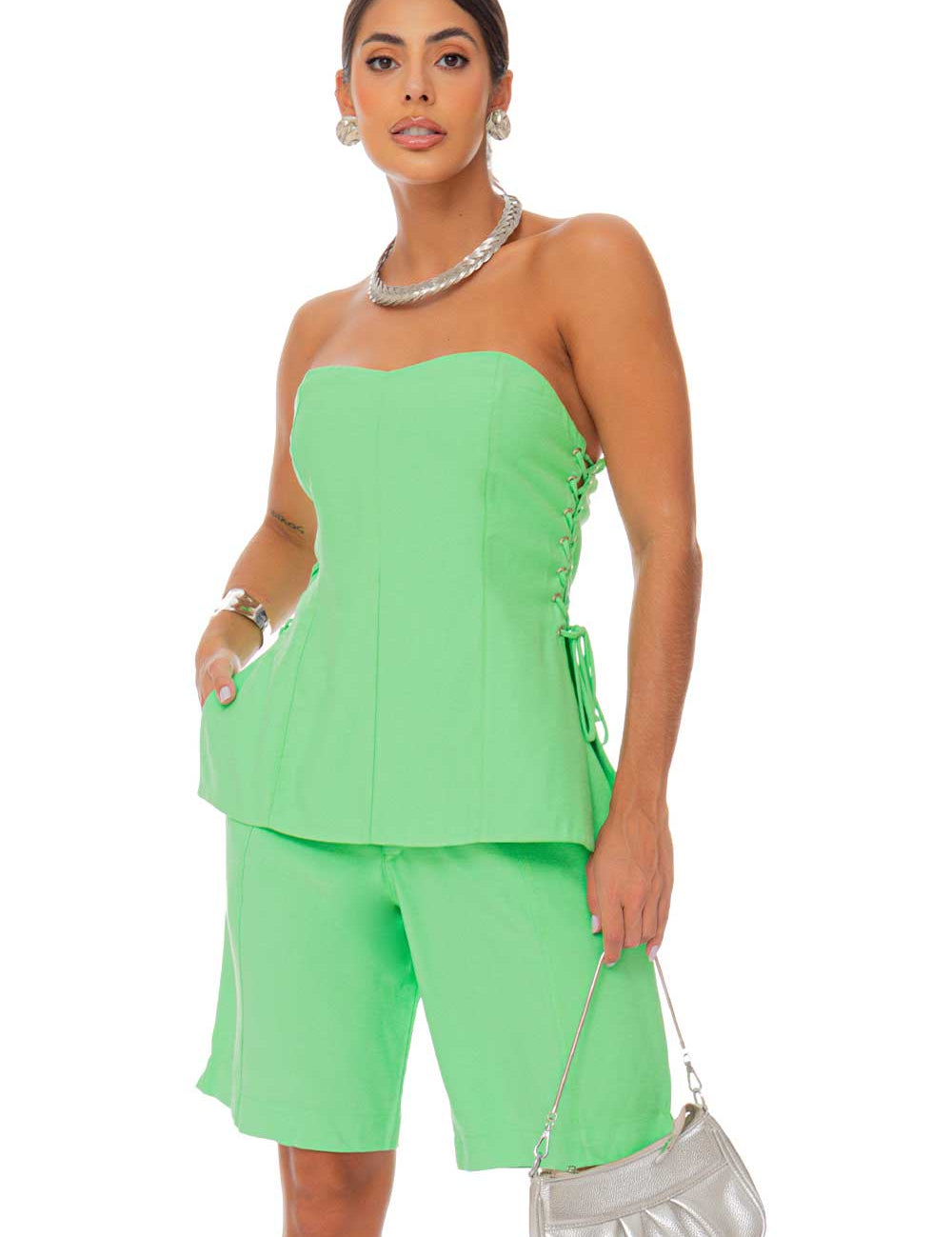 Blusa Verde Ilhós Frysaide