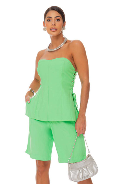 Blusa Verde Ilhós Frysaide