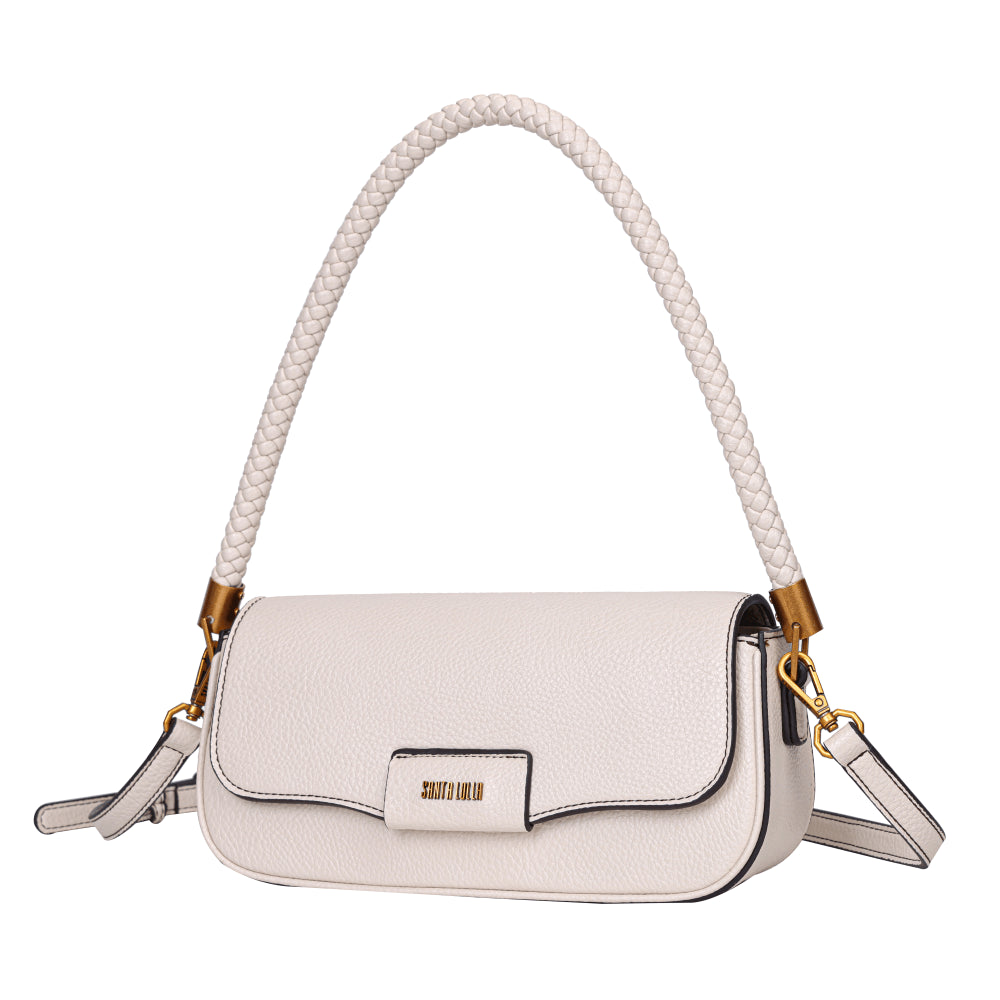 Bolsa Baguete Off White Pequena Santa Lolla Alça De Ombro