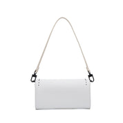 Bolsa Baguete Santa Lolla Branca Tachas Alça De Ombro