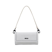 Bolsa Baguete Santa Lolla Branca Tachas Alça De Ombro