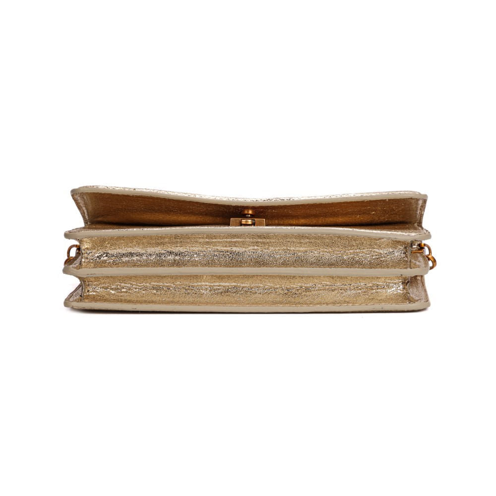 Bolsa Baguete Santa Lolla Dourada Duas Alças