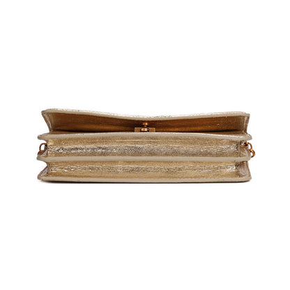 Bolsa Baguete Santa Lolla Dourada Duas Alças