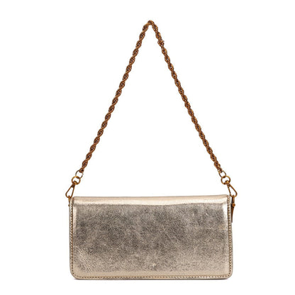 Bolsa Baguete Santa Lolla Dourada Duas Alças