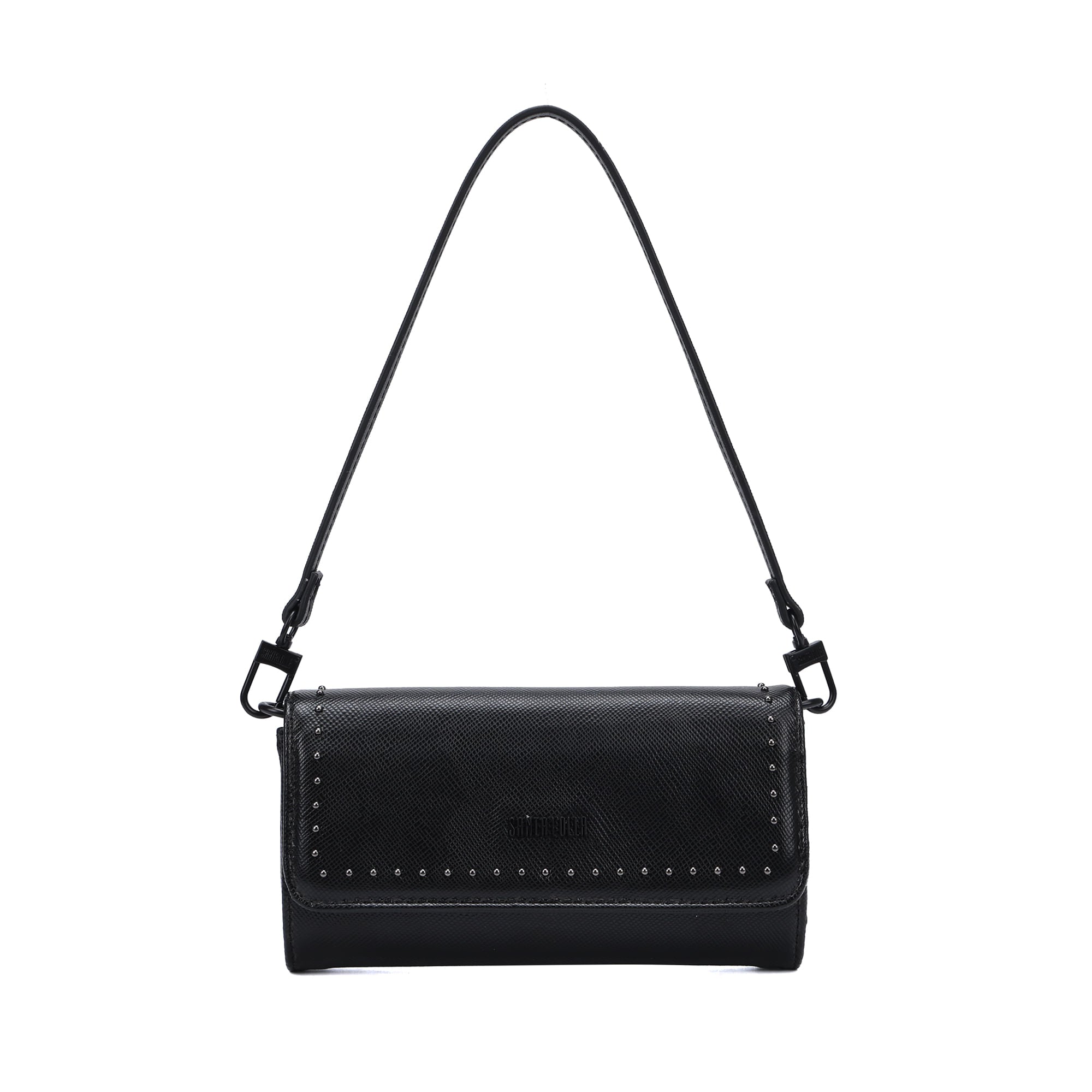 Bolsa Baguete Santa Lolla Preta Alça De Ombro