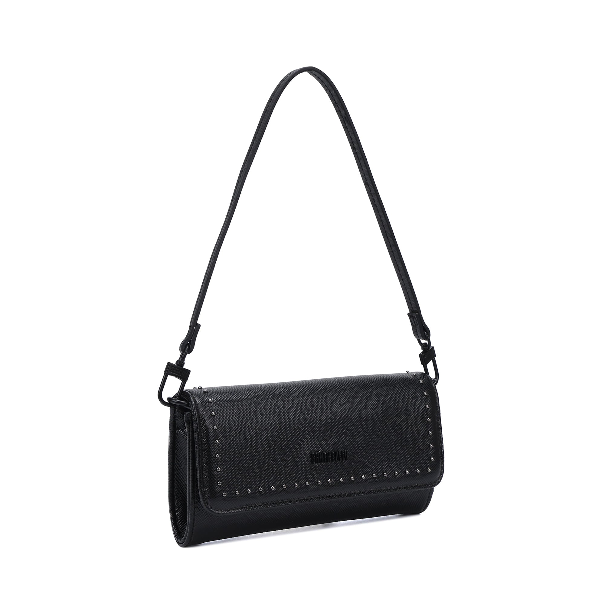 Bolsa Baguete Santa Lolla Preta Alça De Ombro