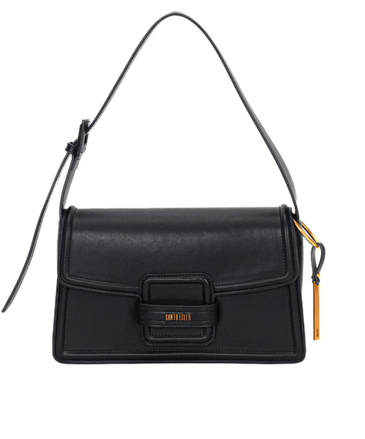 Bolsa Baguete Santa Lolla Preta Alça Fivela