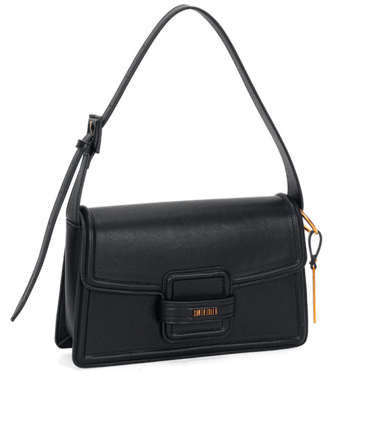 Bolsa Baguete Santa Lolla Preta Alça Fivela