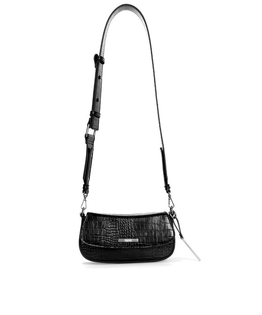Bolsa Baguete Santa Lolla Preta Brilho Alça Transversal