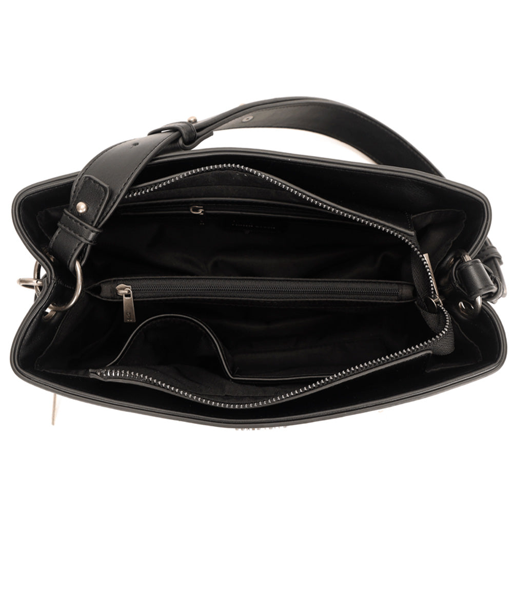 Bolsa Baguete Santa Lolla Preta Transversal