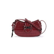 Bolsa Baguete Santa Lolla Vermelha Croco Alça Transversal