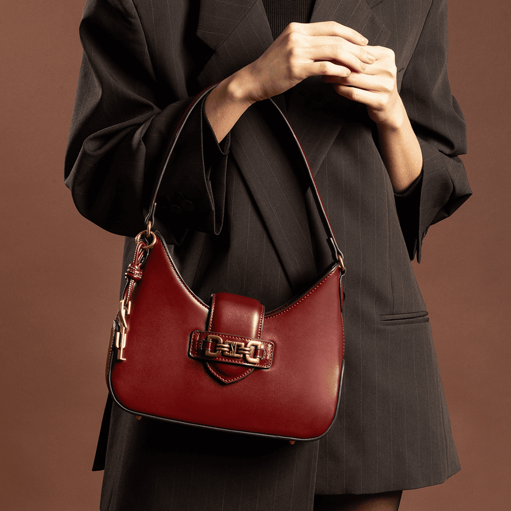 Bolsa Baguete Santa Lolla Vinho Alça De Ombro