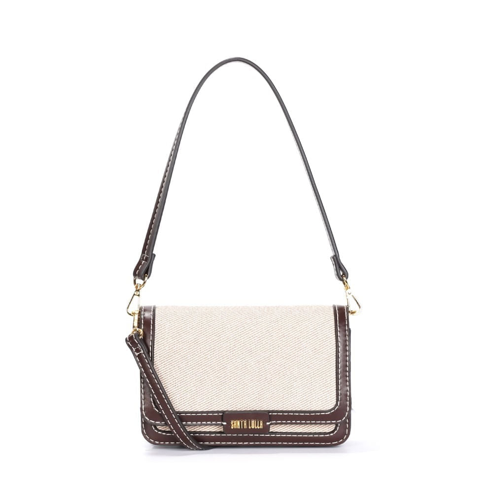 Bolsa Bege Santa Lolla Canvas Alça Dupla 