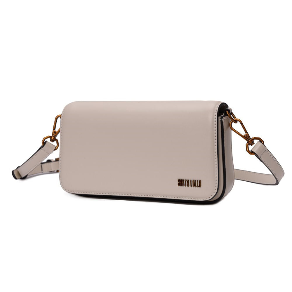 Bolsa Bege Santa Lolla Pequena Alça Transversal
