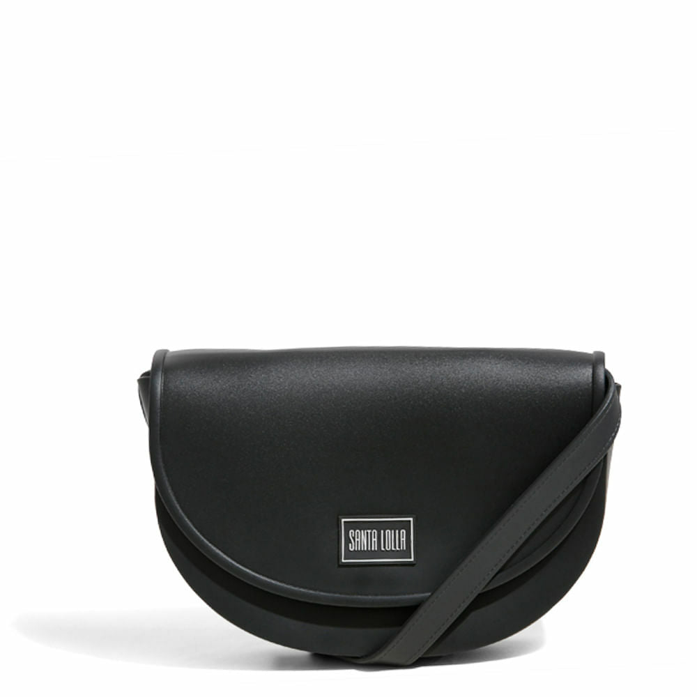 Bolsa Borracha Santa Lolla Preta Meia Lua