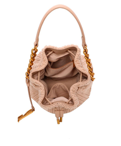 Bolsa Bucket Santa Lolla Bolsa Bege Média Alça De Ombro