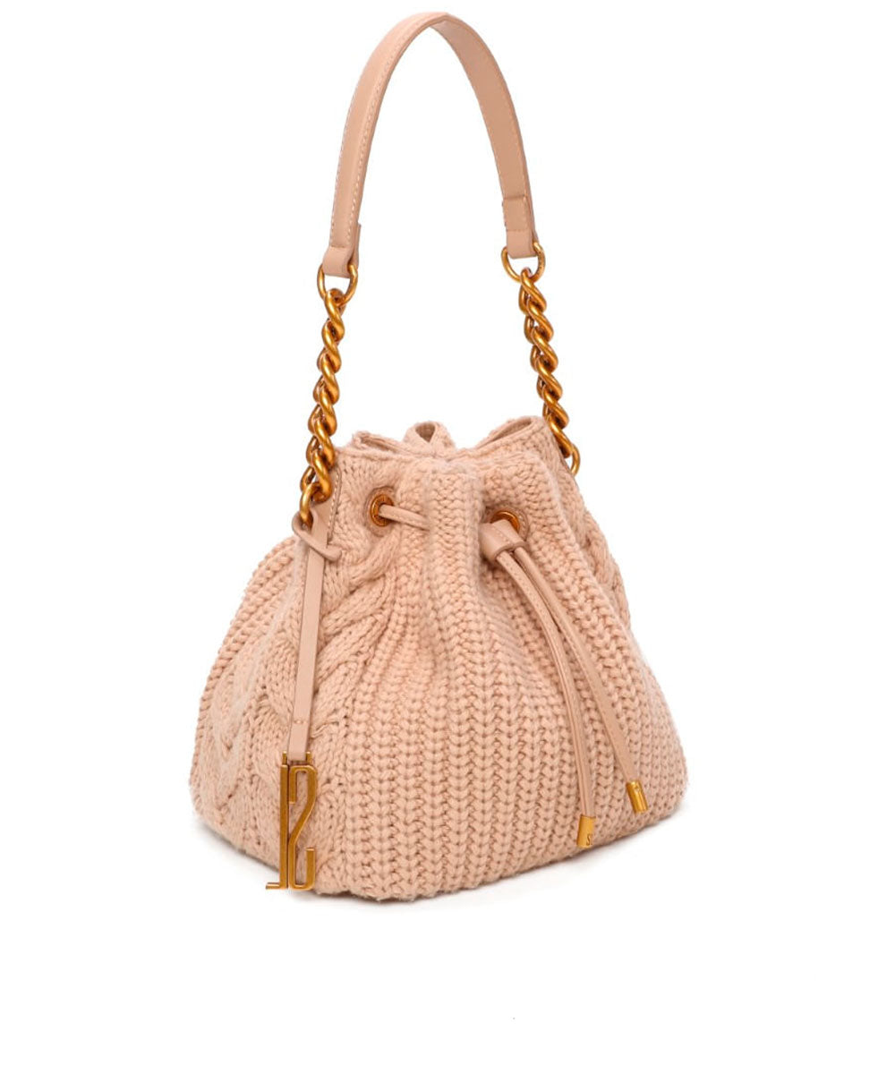 Bolsa Bucket Santa Lolla Bolsa Bege Média Alça De Ombro