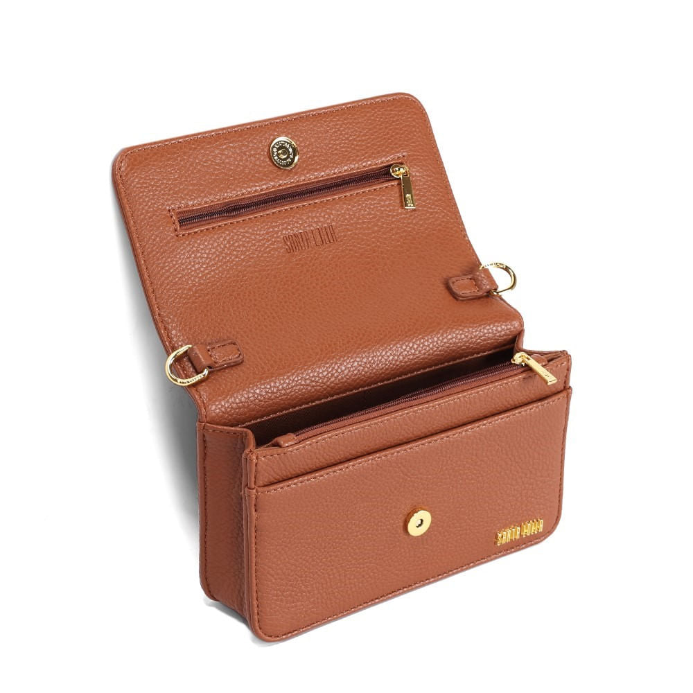Bolsa Caramelo Santa Lolla Alça Transversal Corrente 