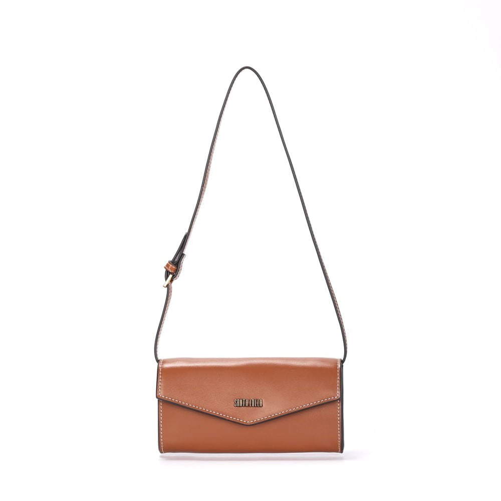 Bolsa Carteira Marrom Santa Lolla Alça Transversal 