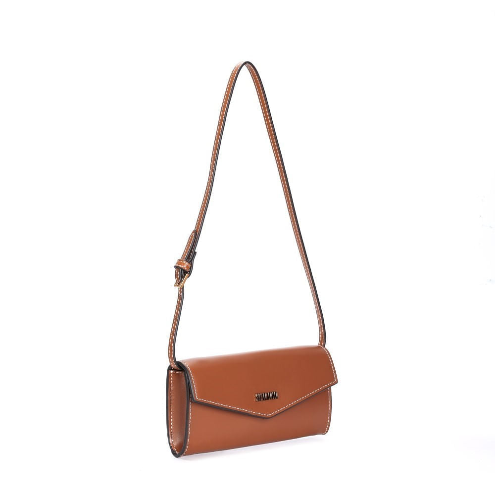 Bolsa Carteira Marrom Santa Lolla Alça Transversal 