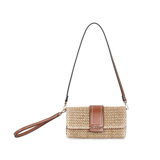 Bolsa Carteira Palha Santa Lolla Alça Dupla Tramado 