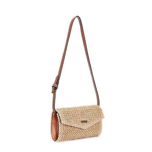 Bolsa Carteira Palha Santa Lolla Alça Transversal Tramado 