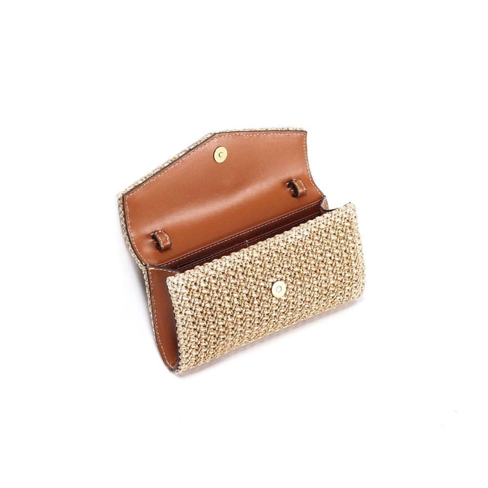 Bolsa Carteira Palha Santa Lolla Alça Transversal Tramado 