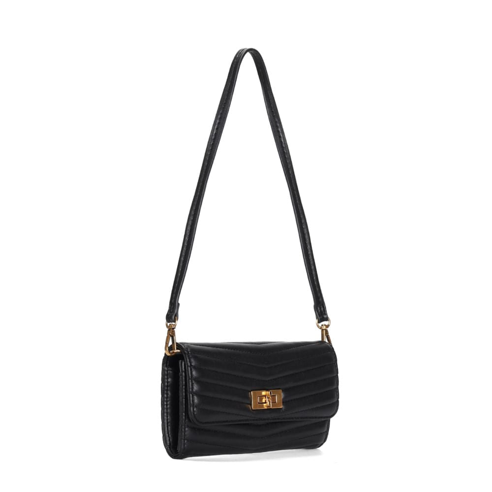 Bolsa Carteira Preto Alça De Ombro Santa Lolla