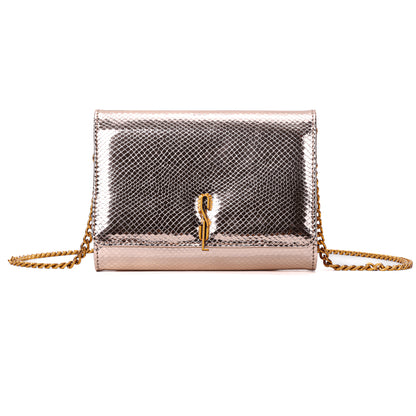 Bolsa Carteira Rosê Santa Lolla Transversal Alça Corrente