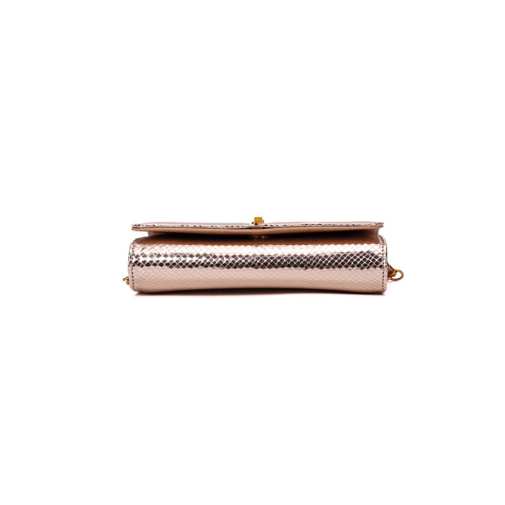 Bolsa Carteira Rosê Santa Lolla Transversal Alça Corrente