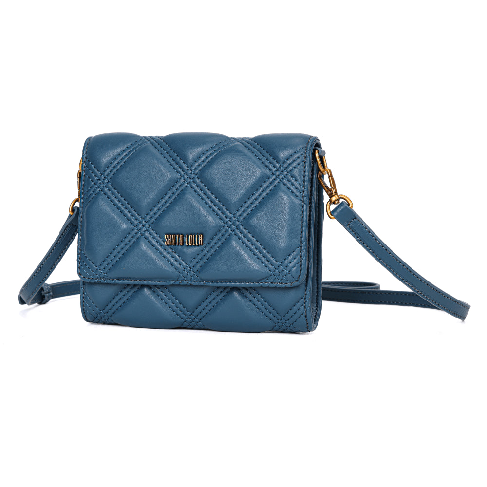 Bolsa Carteira Santa Lolla Azul Alça Transversal