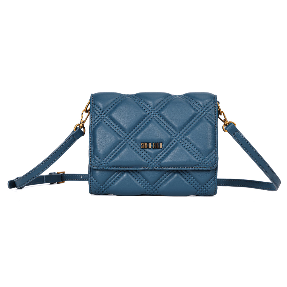 Bolsa Carteira Santa Lolla Azul Alça Transversal