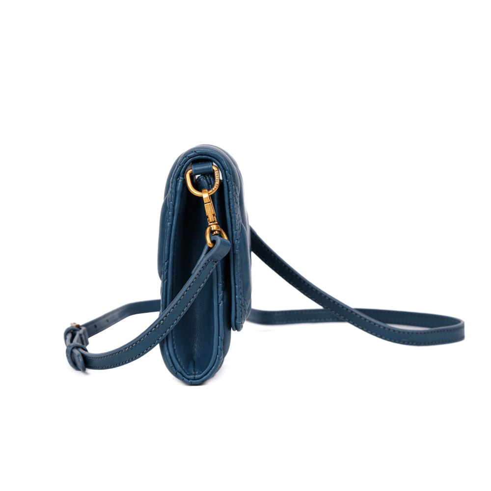 Bolsa Carteira Santa Lolla Azul Alça Transversal