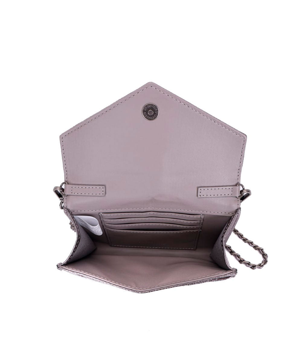 Bolsa Carteira Santa Lolla Matelassê Grafite Metalizada