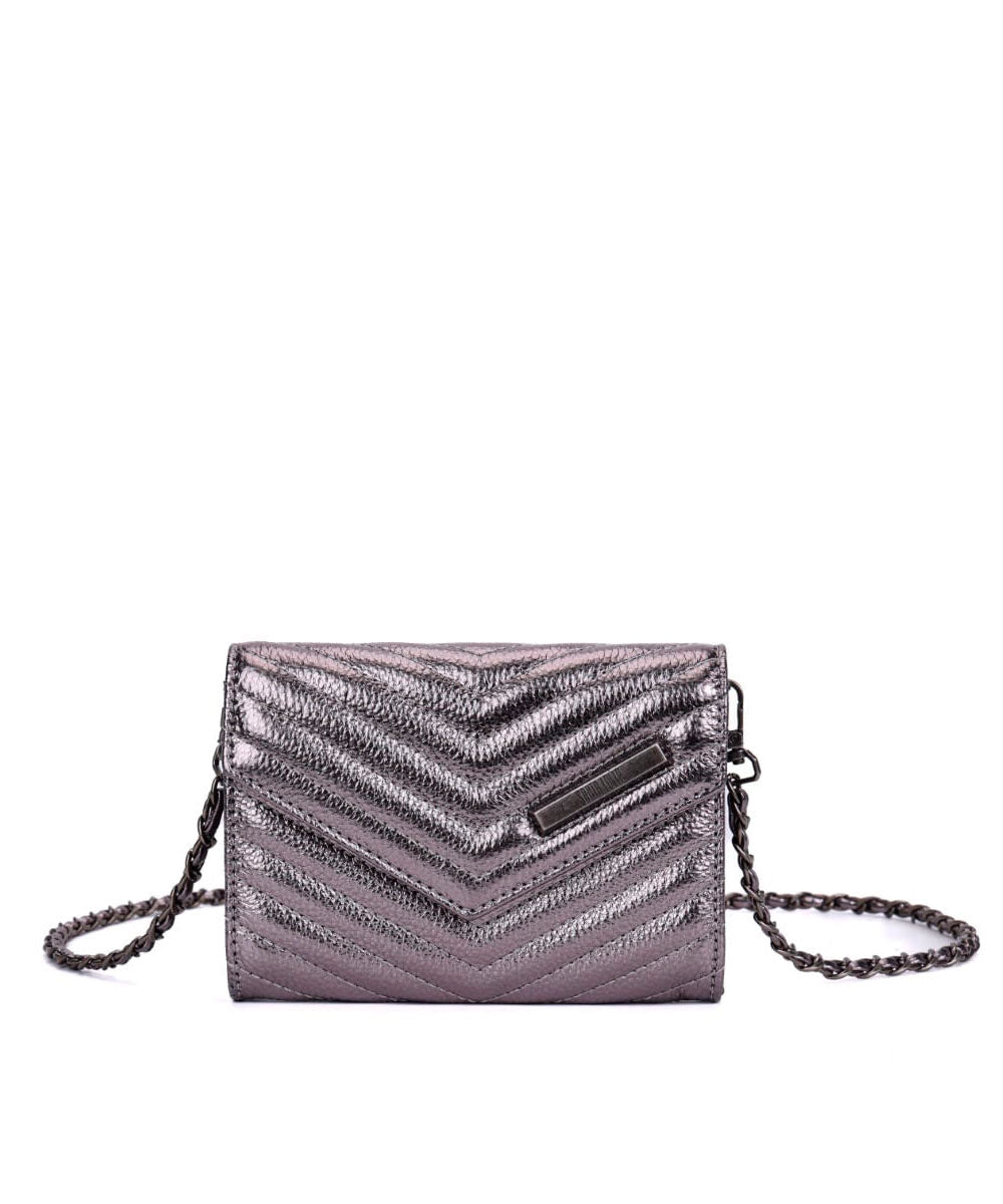 Bolsa Carteira Santa Lolla Matelassê Grafite Metalizada